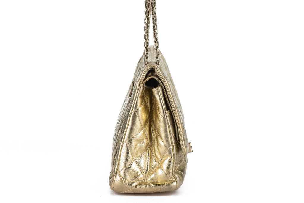 Chanel Gold Metallic Reissue 227 Double