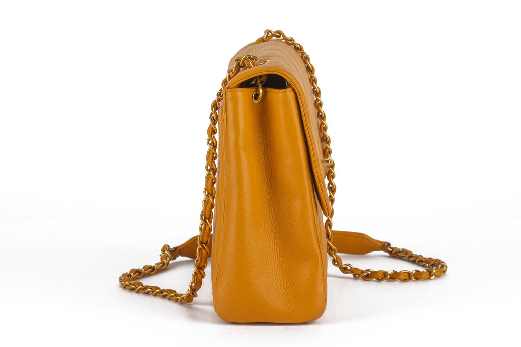 Chanel Turn-Lock Chain Bag Mustard