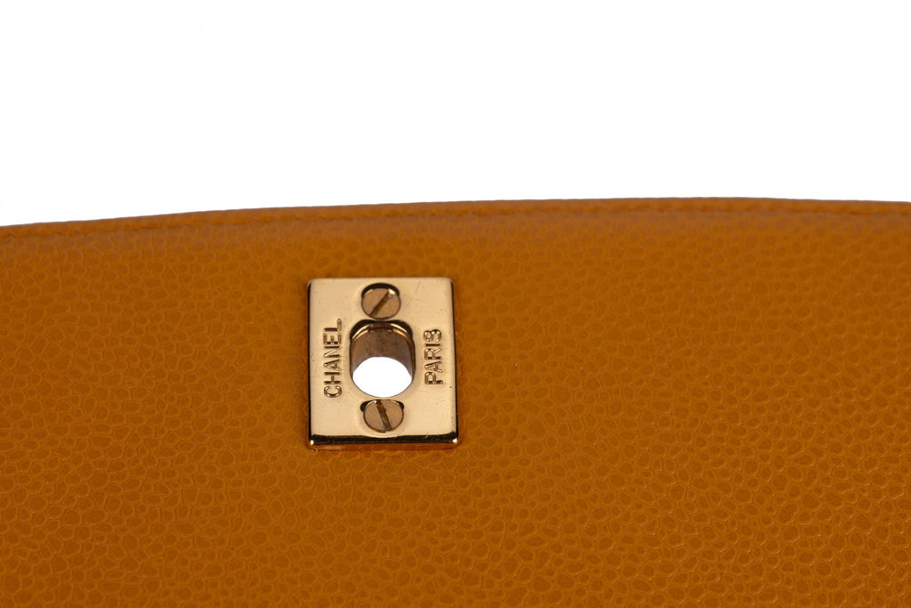 Chanel Turn-Lock Chain Bag Mustard