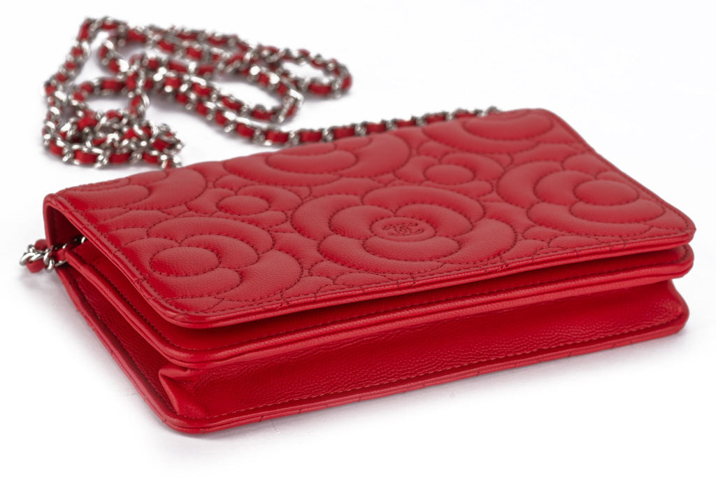 Chanel Caviar Camellia Wallet on Chain