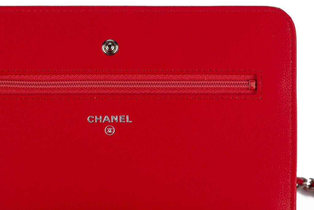 Chanel Caviar Camellia Wallet on Chain