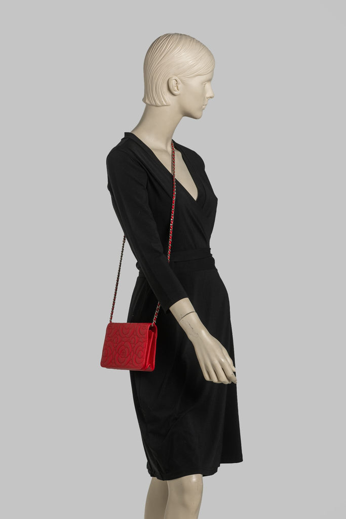 Chanel Caviar Camellia Wallet on Chain