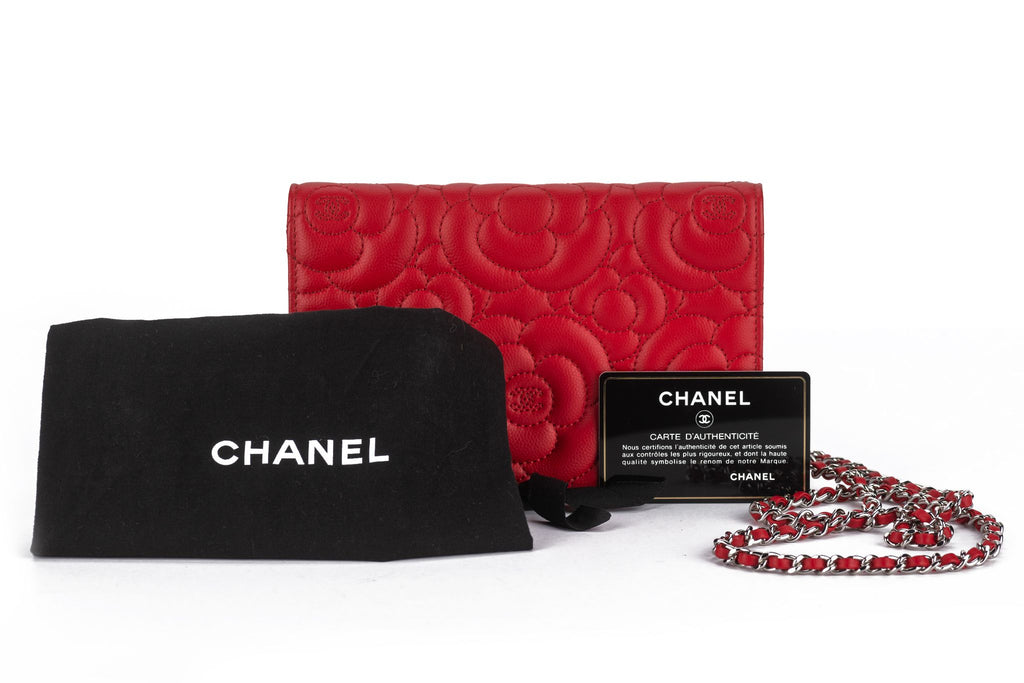 Chanel Caviar Camellia Wallet on Chain
