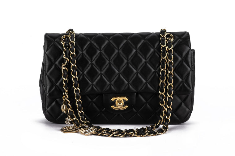 Chanel Black Lambskin Quilted Valentine