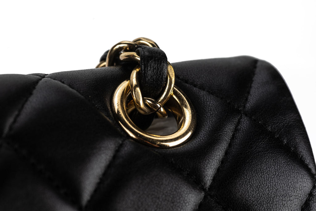 Chanel Black Lambskin Quilted Valentine