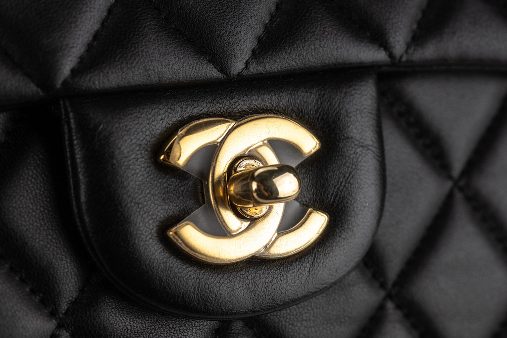 Chanel Black Lambskin Quilted Valentine