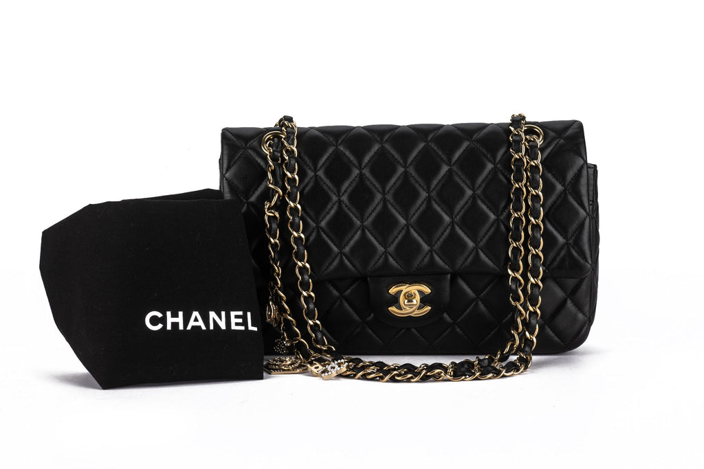 Chanel Black Lambskin Quilted Valentine