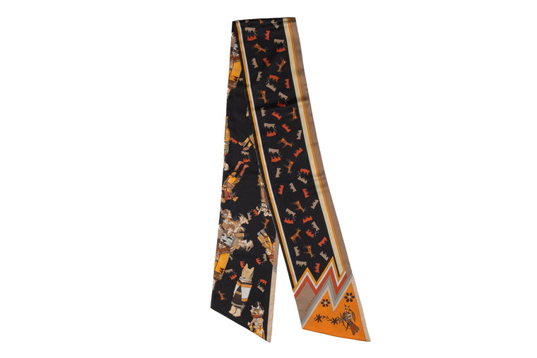Hermès "Black Kachinas" Maxi Twilly