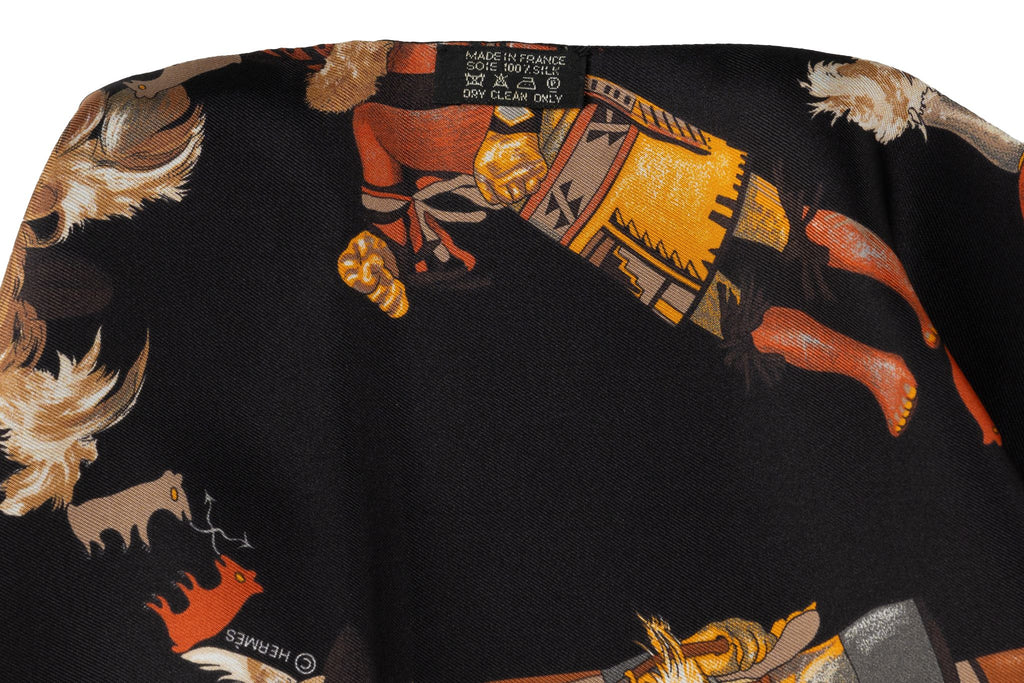 Hermès "Black Kachinas" Maxi Twilly