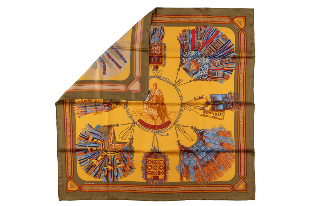 Hermès âœCuirs du Desertâœ Silk Scarf