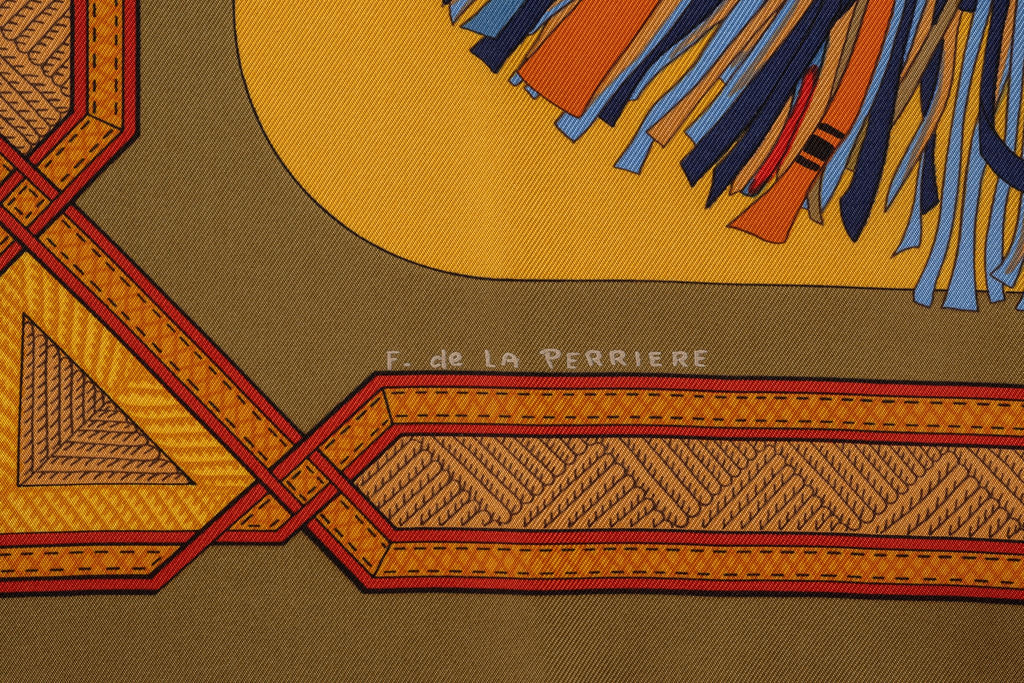 Hermès âœCuirs du Desertâœ Silk Scarf