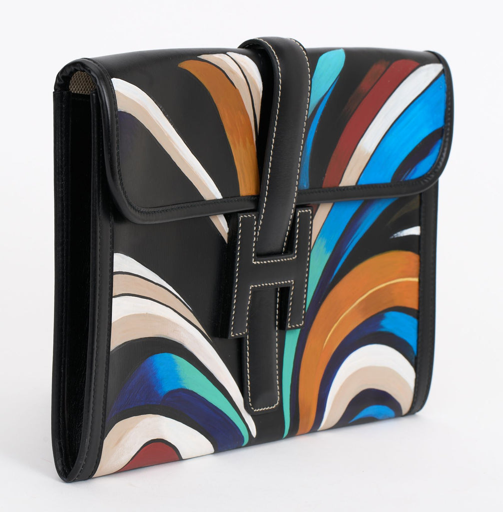 Hermès Hand Painted Jige Elan Clutch