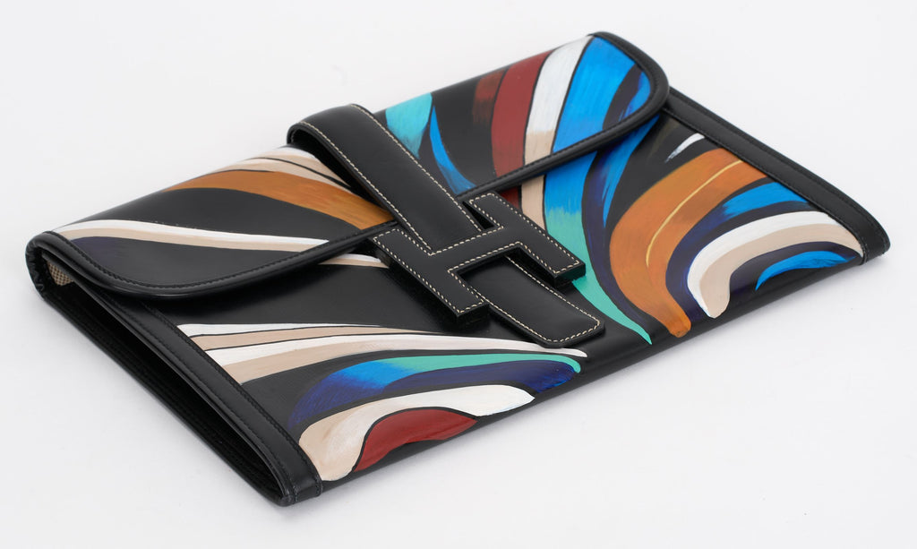 Hermès Hand Painted Jige Elan Clutch