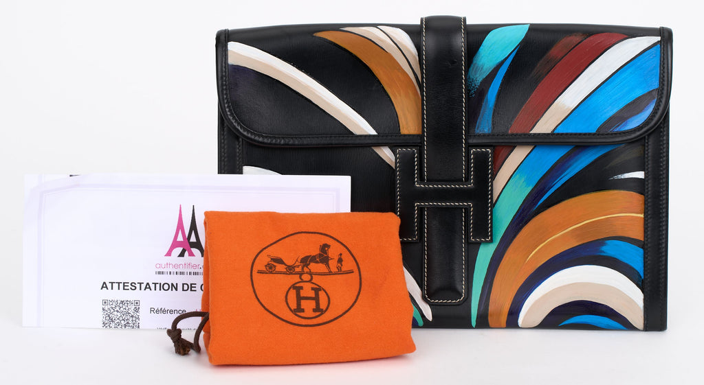Hermès Hand Painted Jige Elan Clutch