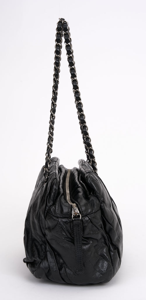 Chanel Black Twisted Leather Shoulder