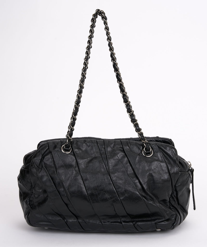 Chanel Black Twisted Leather Shoulder