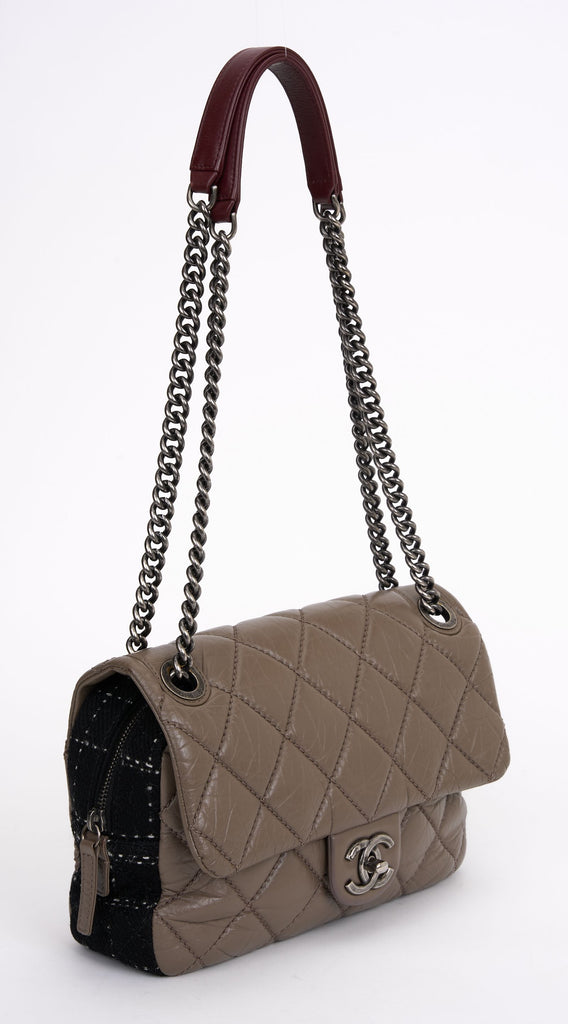 Chanel Taupe Tweed Portobello Flap Bag