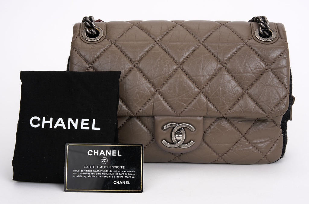 Chanel Taupe Tweed Portobello Flap Bag