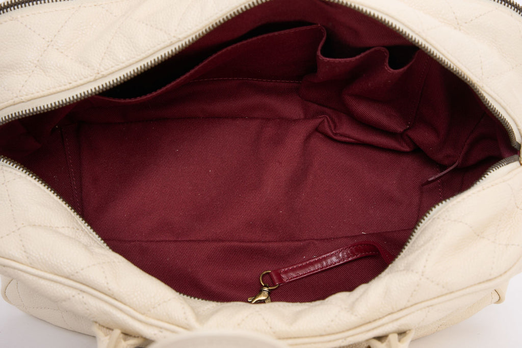 Chanel Cream Gold Shiva Bowling Bag