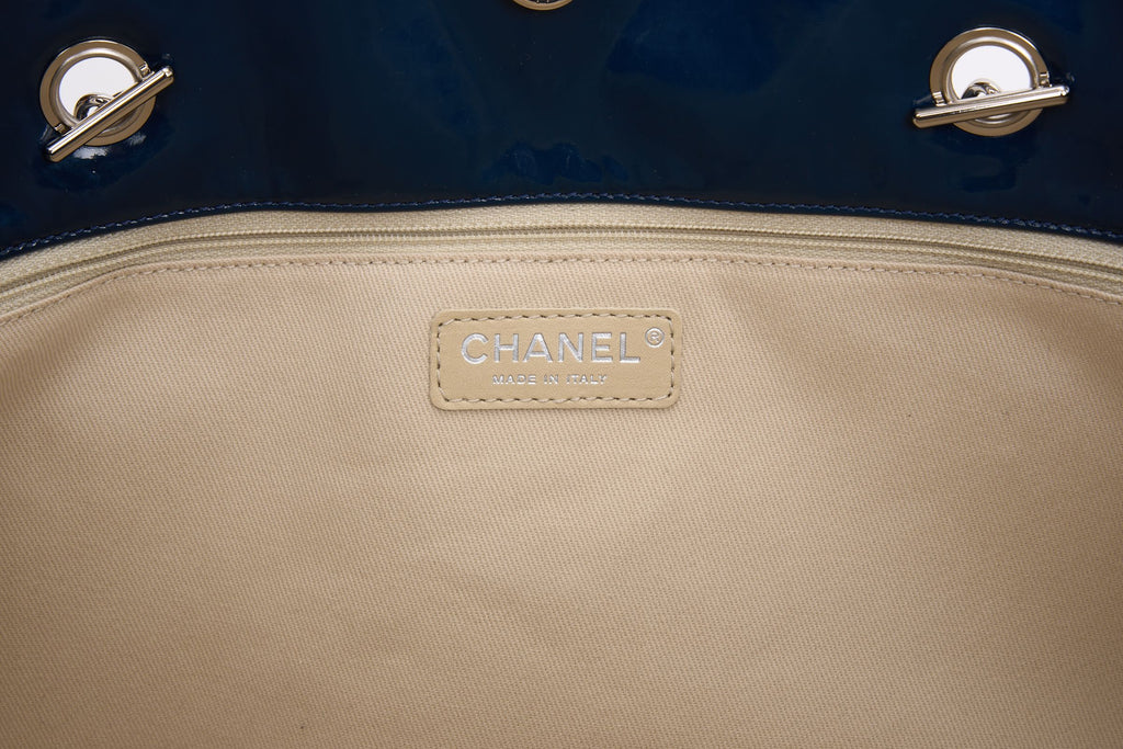 Chanel Navy Patent In the Business Tote