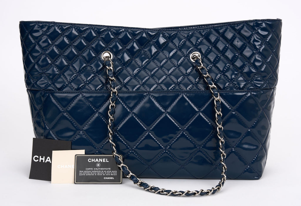 Chanel Navy Patent In the Business Tote