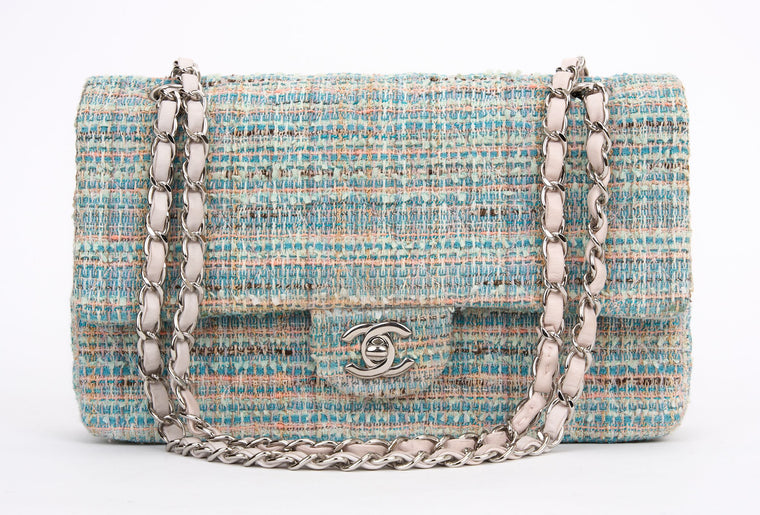 Chanel Classic Double Flap Quilted Tweed