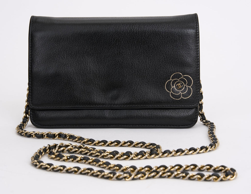 Chanel Caviar Camellia Wallet on Chain
