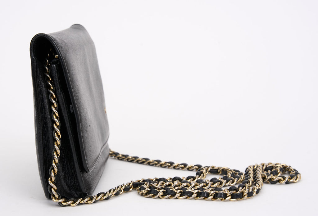 Chanel Caviar Camellia Wallet on Chain