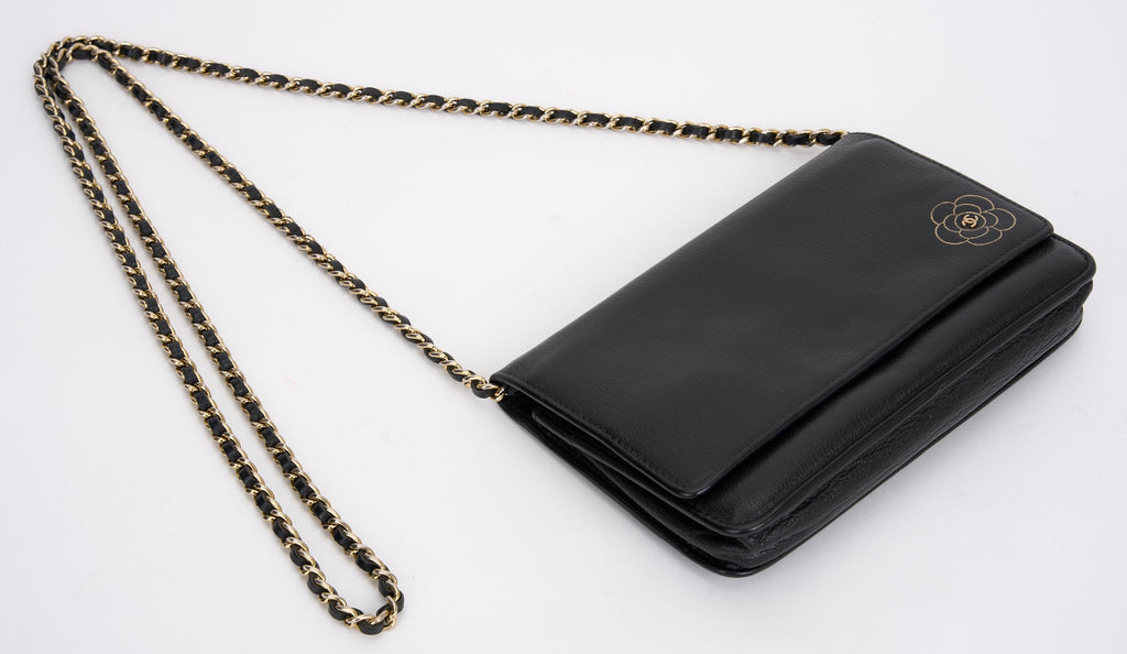 Chanel Caviar Camellia Wallet on Chain