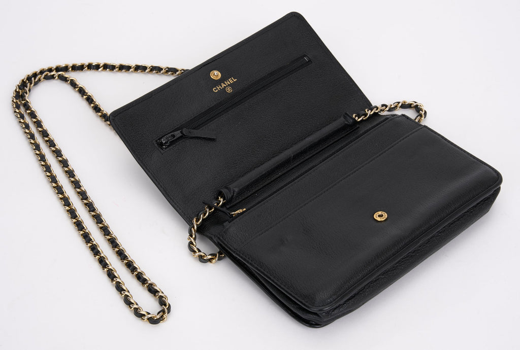 Chanel Caviar Camellia Wallet on Chain