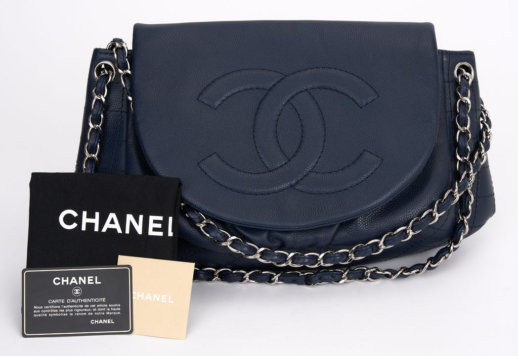 Chanel Half Moon Blue Large Flap Bag
