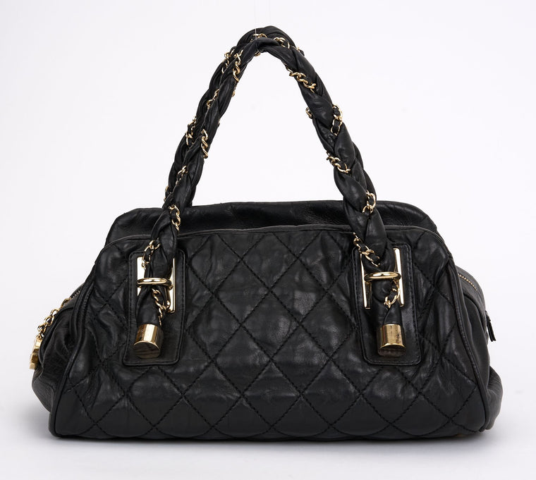 Chanel Black Quilted  Lady Braid Satchel