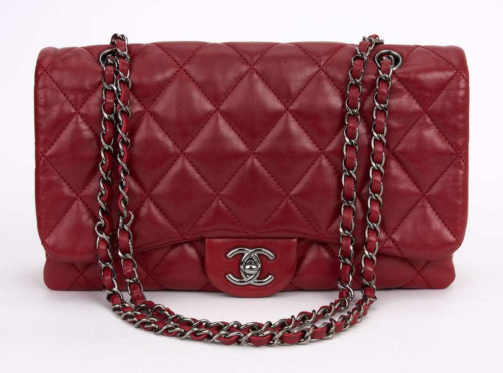 Chanel Red Maxi Accordion Flap Bag