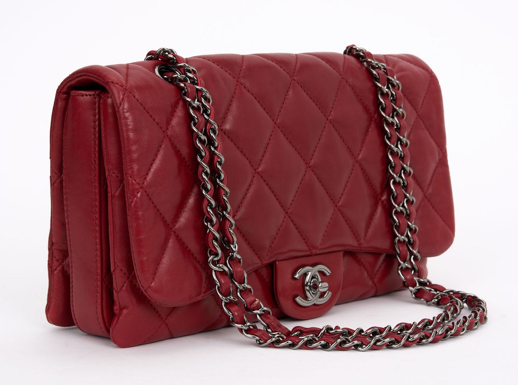 Chanel Red Maxi Accordion Flap Bag