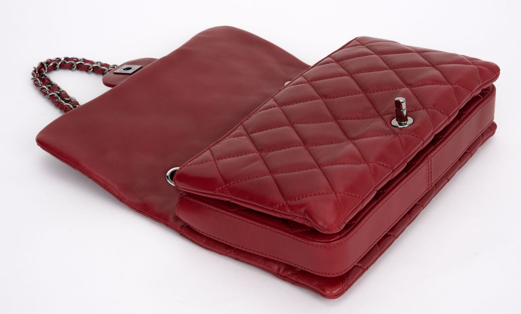 Chanel Red Maxi Accordion Flap Bag