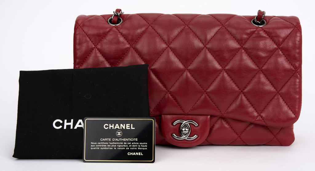 Chanel Red Maxi Accordion Flap Bag