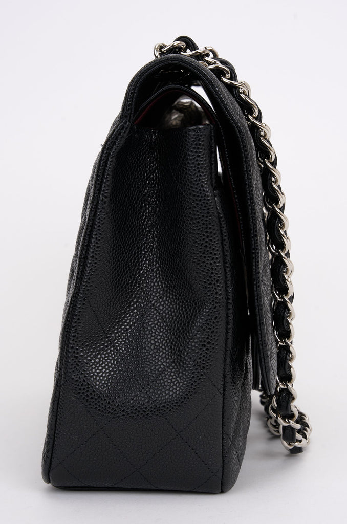 Classic Single Flap Maxi Quilted Caviar