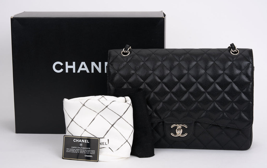 Classic Single Flap Maxi Quilted Caviar