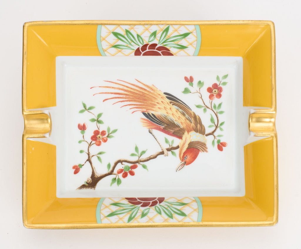 Hermès Bird Porcelain Yellow Ashtray