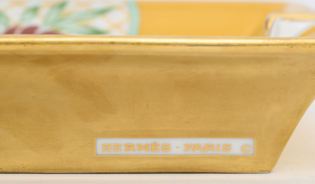 Hermès Bird Porcelain Yellow Ashtray