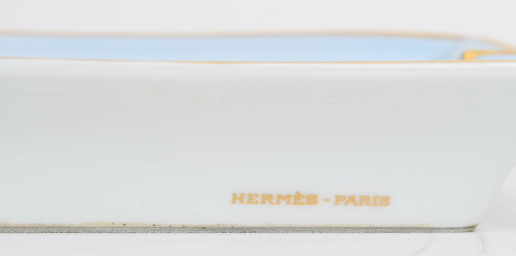 Hermès Bird Porcelain Blue Ashtray