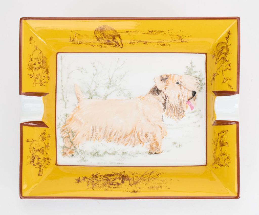 Hermès Sealyham Terrier PorcelainAshtray