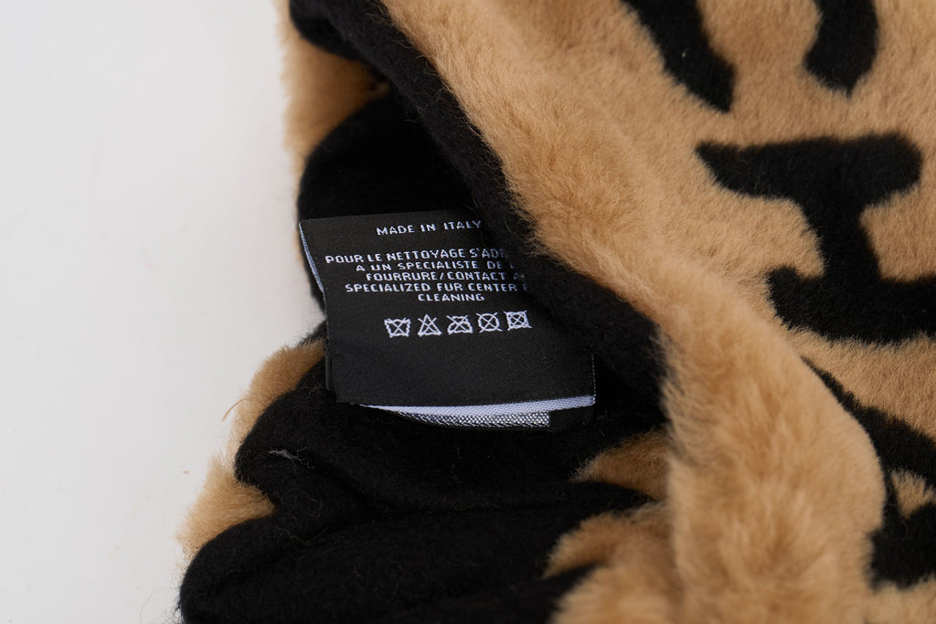 Chanel Caramel Black Shearling Headband