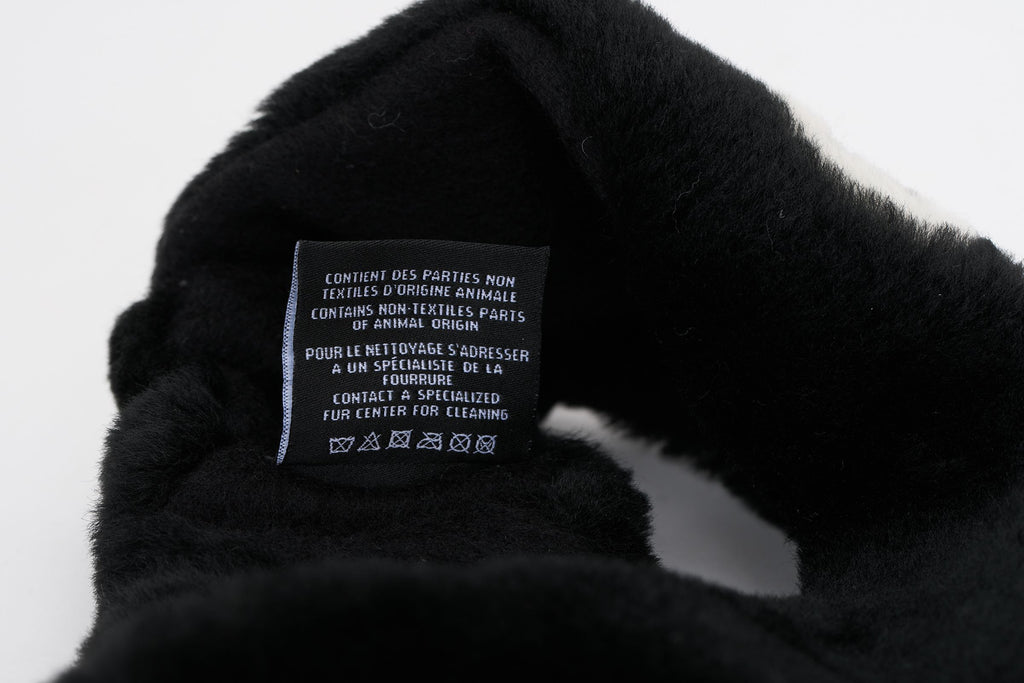Chanel New Black Fur Logo Headband