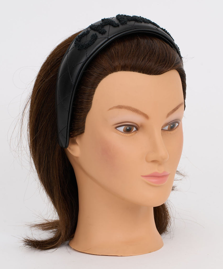 Chanel New Black Leather Headband