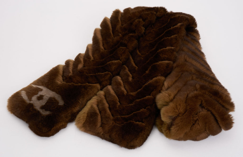Chanel New Brown Chinchilla Orylag Scarf