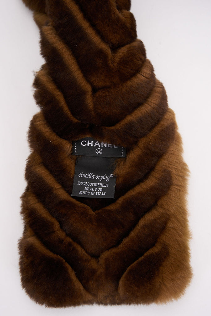 Chanel New Brown Chinchilla Orylag Scarf