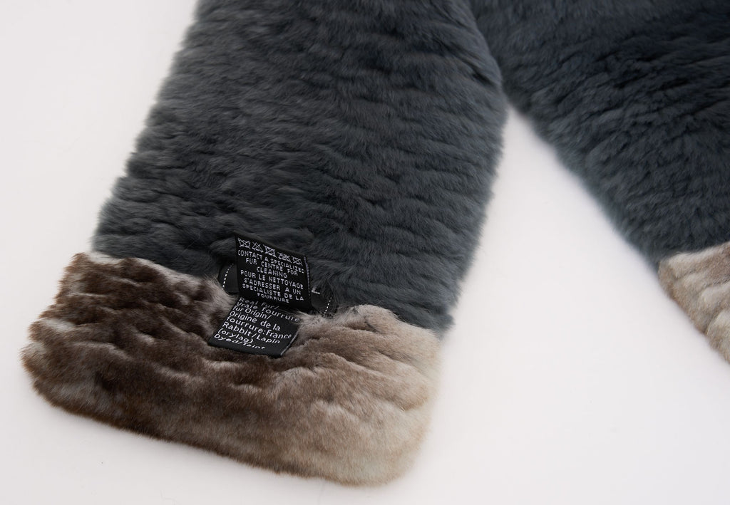 Chanel Orylag Fur Two-Tone Logo Scarf