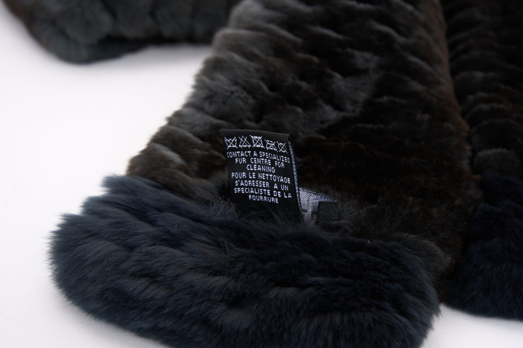 Chanel Orylag Fur Two Tone Logo Scarf