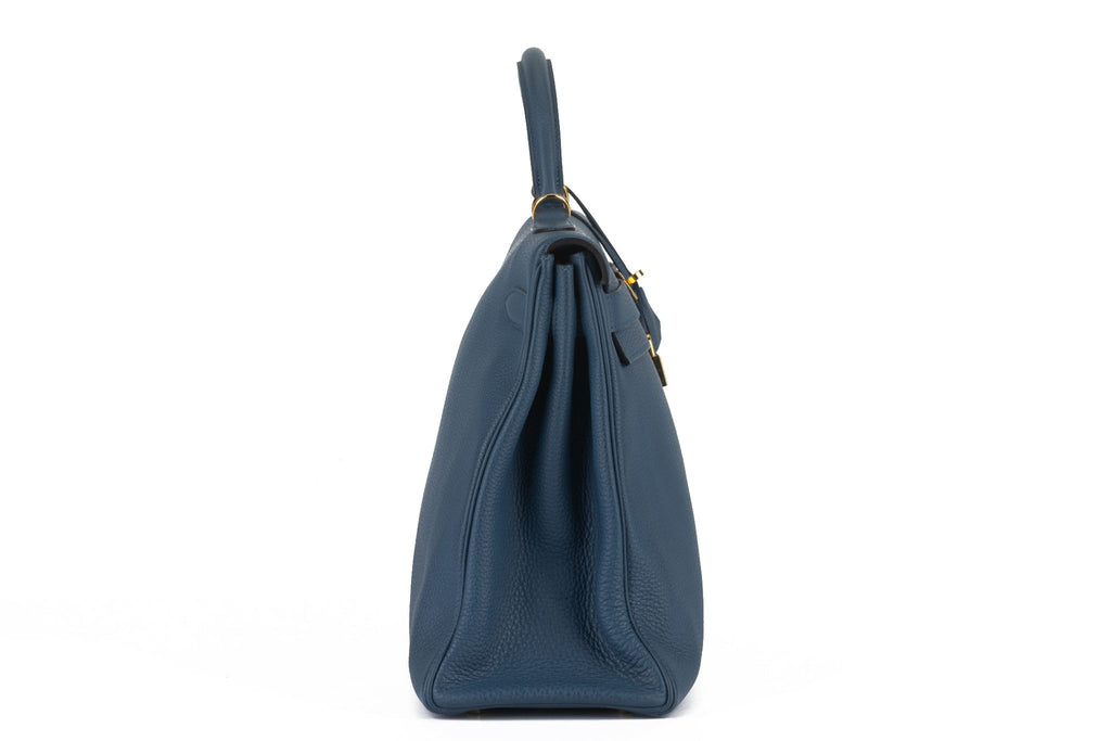 Hermès Blue Brighton Kelly Retourne 40